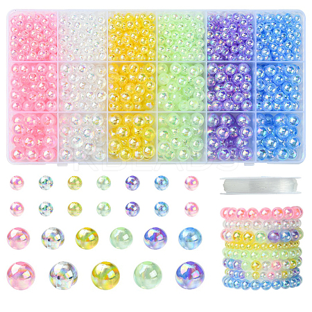 DIY Round Transparent Acrylic Beads Bracelets Making Kits DIY-FS0008-17-1