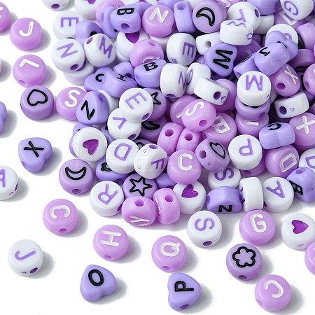 200Pcs Mixed Style and Shapes Acrylic Beads OACR-FS0001-68C-1