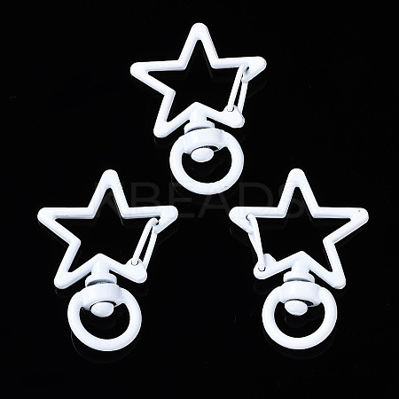 Spray Painted Eco-Friendly Alloy Swivel Snap Hooks Clasps PALLOY-T080-14M-NR-1