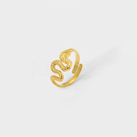 Luxury Snake 304 Stainless Steel Open Cuff Rings OI8579-1