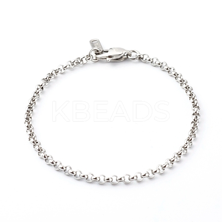 Tarnish Resistant 304 Stainless Steel Rolo Chain Bracelets BJEW-JB06447-01-1
