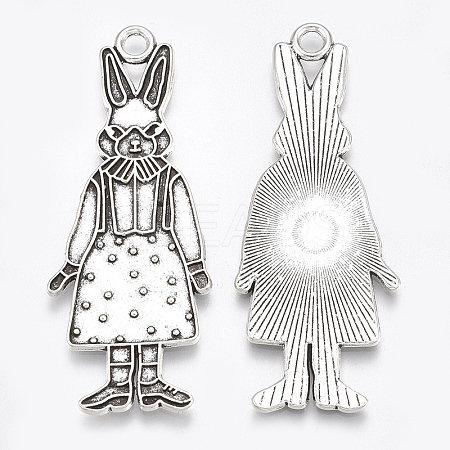 Tibetan Style Alloy Bunny Pendant Enamel Settings LS-X-TIBE-S314-26AS-LF-1