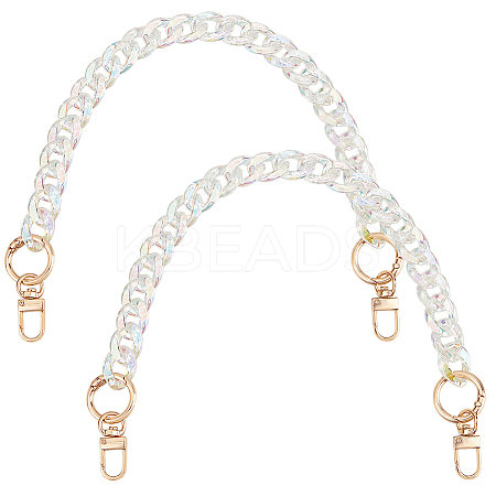 2Pcs Resin Curb Chain Bag Extension Chains FIND-BBC0002-50B-1