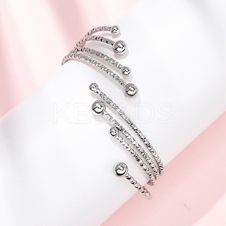 304 Stainless Steel Cuff Bangles for Women BJEW-B150-03P-1