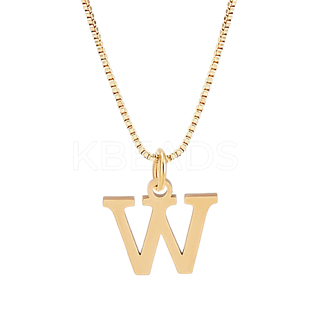 1pc 304 Stainless Steel Letter Pendant Necklaces NJEW-LP0001-38W-G-1