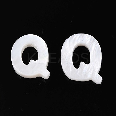 Natural Freshwater Shell Letter Charms BSHE-ZX007-02Q-1