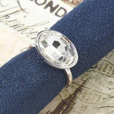 Oval Brass Cuff Rings for Women RJEW-G337-06P-03-1