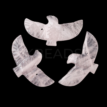 Natural Rose Quartz Carved Big Pendants G-A288-01I-1