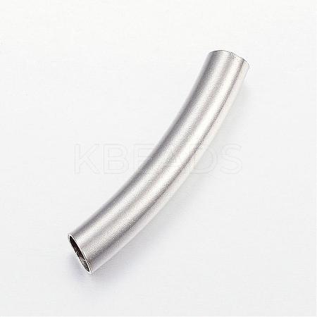 Tarnish Resistant 304 Stainless Steel Curved Tube Beads STAS-P128-01-1