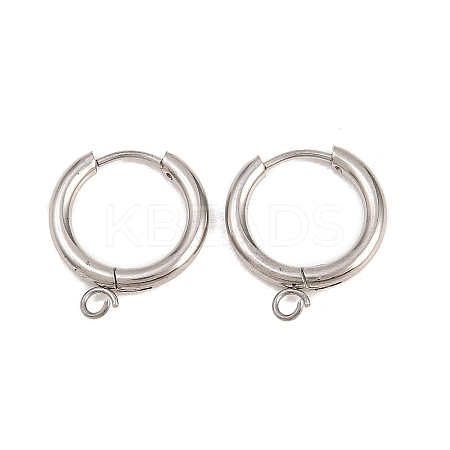 316 Stainless Steel Huggie Hoop Earring Findings X-EJEW-B158-01C-P-1