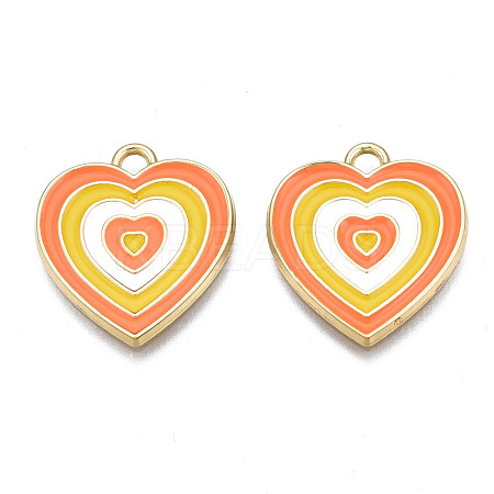 Rack Plating Light Gold Alloy Enamel Pendants ENAM-Q444-014M-RS-1