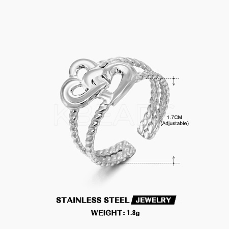 201 Stainless Steel Cuff Open Rings FS-WG76F01-18-1