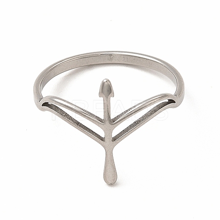 Non-Tarnish 304 Stainless Steel Hollow Out Arrow Finger Ring for Women RJEW-K239-07P-1