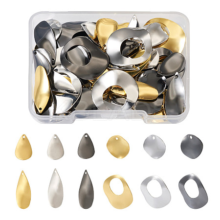 72Pcs 12 Style Brass Pendants FIND-SW0001-24-1