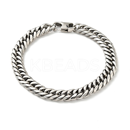 Non-Tarnish 201 Stainless Steel Cuban Link Chains Bracelet for Men Women LS-BJEW-H550-07A-P-1