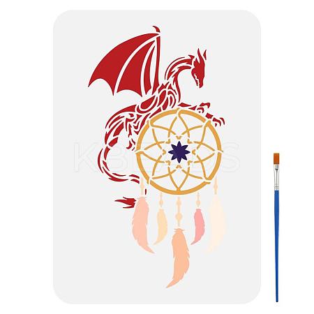 US 1 Pc PET Hollow Out Drawing Painting Stencils DIY-FG0005-14C-1