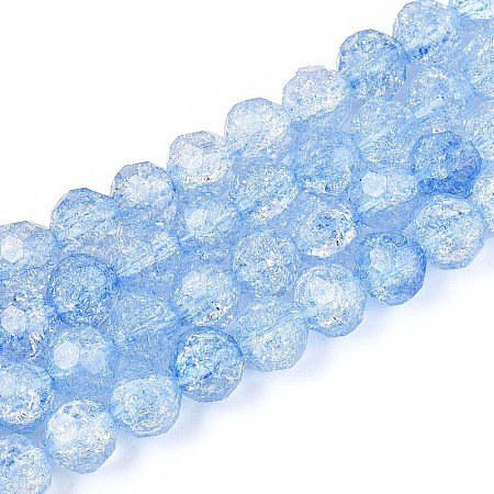 Transparent Crackle Glass Beads Strands GLAA-N053-8mm-04-1