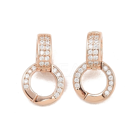 Rack Plating 925 Sterling Silver Micro Pave Clear Cubic Zirconia Enhancer Shortener Bails STER-H105-05RG-1