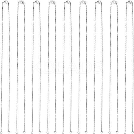 Half Finished 304 Stainless Steel Cable Chain Necklaces STAS-UN0038-66P-1