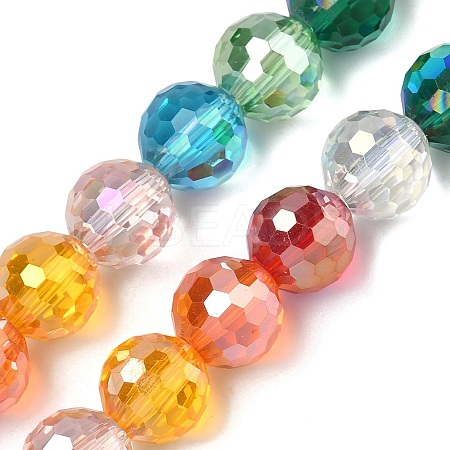 Electroplate Transparent Glass Beads Strands EGLA-K015-16-1