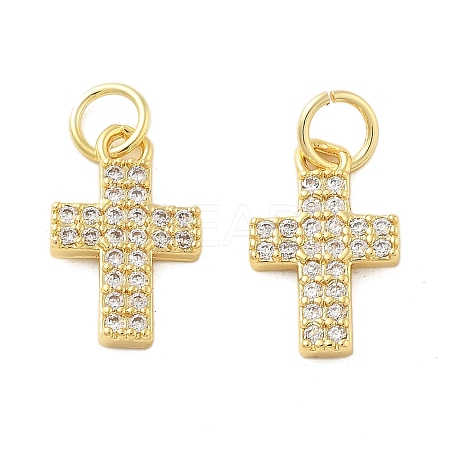 Brass Micro Pave Cubic Zirconia Pendants X1-KK-C092-21D-G-1