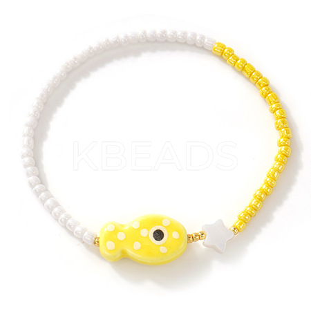 Handmade Porcelain & Resin Beads Stretch Bracelets for Women RS1476-9-1