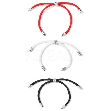 3Pcs 3 Colors Nylon Round Cord Slider Bracelet Making AJEW-JB01461-1