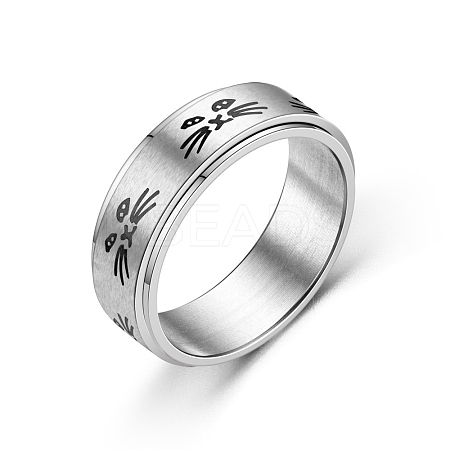 Rotating 201 Stainless Steel Anxiety Relief Rings for Women Men PW-WG4928D-13-1