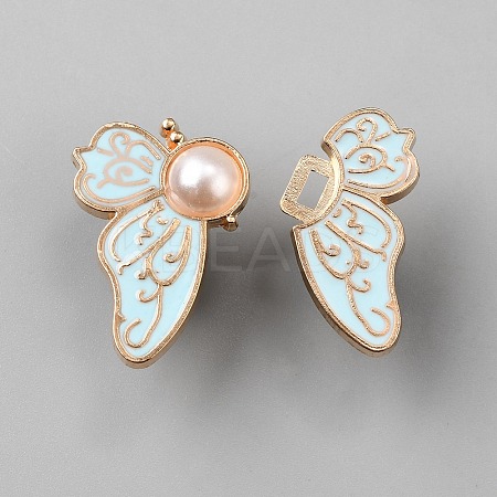 Butterfly Shape Alloy Enamel Adjustable Jean Button Pins FIND-WH0609-77KCG-04-1