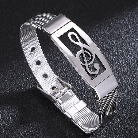 Star/Musical Note Stainless Steel Bracelets for Women Men PW-WG7B597-01-1