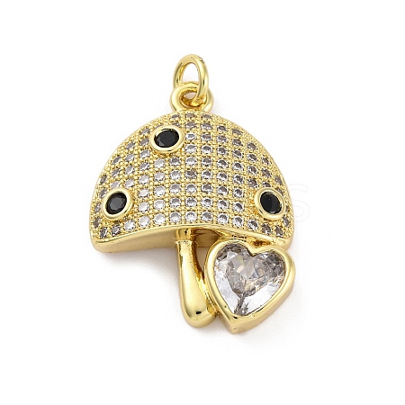 Brass Micro Pave Cubic Zirconia Pendants KK-U066-16G-1