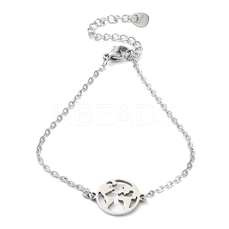 Tarnish Resistant 201 Stainless Steel Link Bracelets with Cable Chains LS-BJEW-P297-01P-C-1
