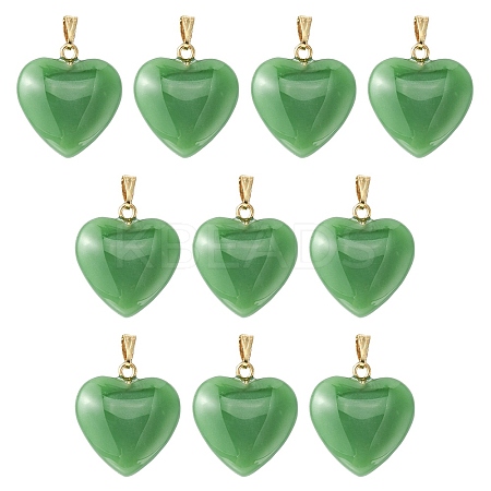 Imitation Jade Glass Pendants GLAA-YW0003-01A-1