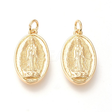 Brass Lady of Guadalupe Pendants KK-L006-022G-1