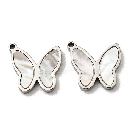 304 Stainless Steel Shell Charms STAS-L022-010P-1