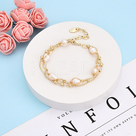 Brass Multi-strand Bracelets BJEW-N031-01G-1