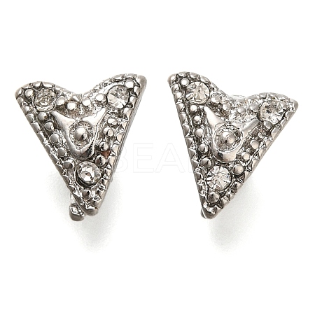 Eco-Friendly PVD Vacuum Plating & Long-Lasting Plated Brass with Rhinestone Pinch Bails KK-S402-05P-NR-1