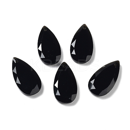 Natural Obsidian Faceted Pendants X-G-D082-01C-1