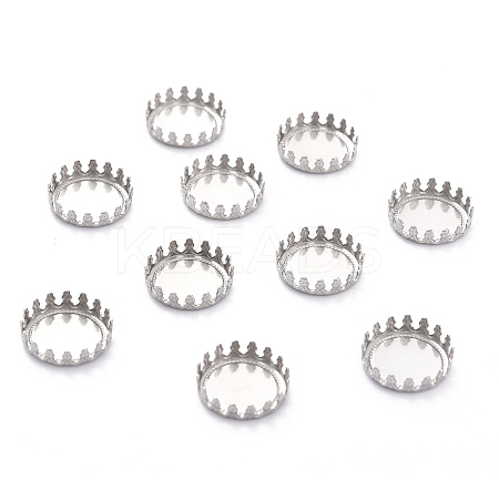 Non-Tarnish 304 Stainless Steel Cabochon Settings STAS-Y001-06A-P-1