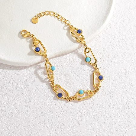 Bohemia Style 304 Stainless Steel Link Chain Bracelets for Women BJEW-M082-01G-01-1