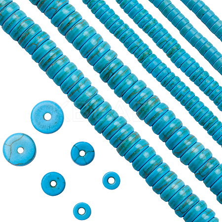 SUNNYCLUE 3 Strands 3 Sizes Dyed Synthetic Turquoise Dyed Beads Strands TURQ-SC0001-16-1