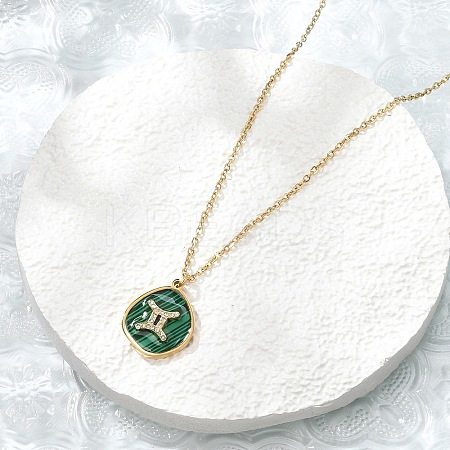 304 Stainless Steel Micro Pave Cubic Zirconia constellation Pendant Necklaces NJEW-R021-01G-03-1