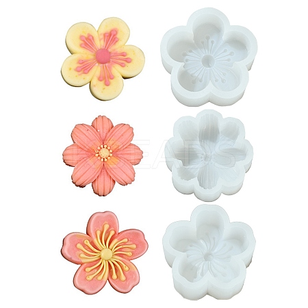 3 Pcs 3 Styles Flower Silicone Molds ST-CJ0043-018-1