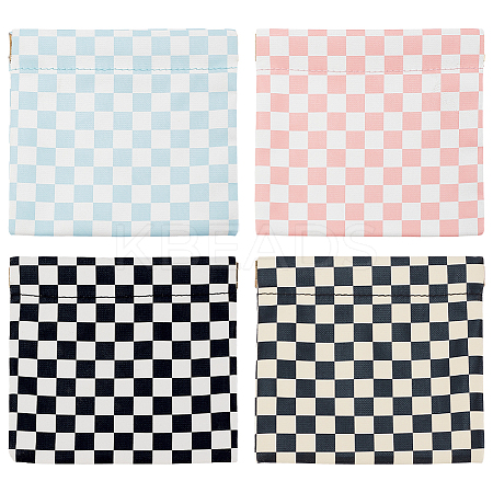 4Pcs 4 Colors PU Imitation Leather Cosmetic Pouches AJEW-AN0007-42-1