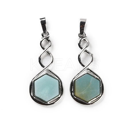 Natural Flower Amazonite Pendants G-F777-05P-09-1
