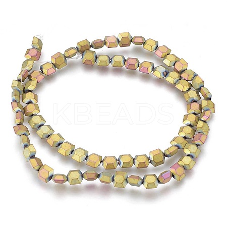 Electroplated Non-magnetic Synthetic Hematite Beads Strands G-P392-I10-1