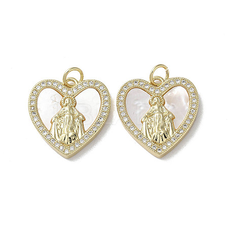 Brass Micro Pave Cubic Zirconia Pendants KK-G485-19D-G-1
