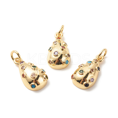 Brass Micro Pave Colorful Cubic Zirconia Pendants LS-KK-G420-26G-1