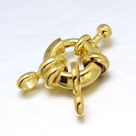 Brass Spring Ring Clasps KK-L082A-01G-1