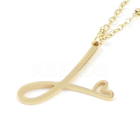 304 Stainless Steel Pendant Necklaces NJEW-H029-02G-J-1
